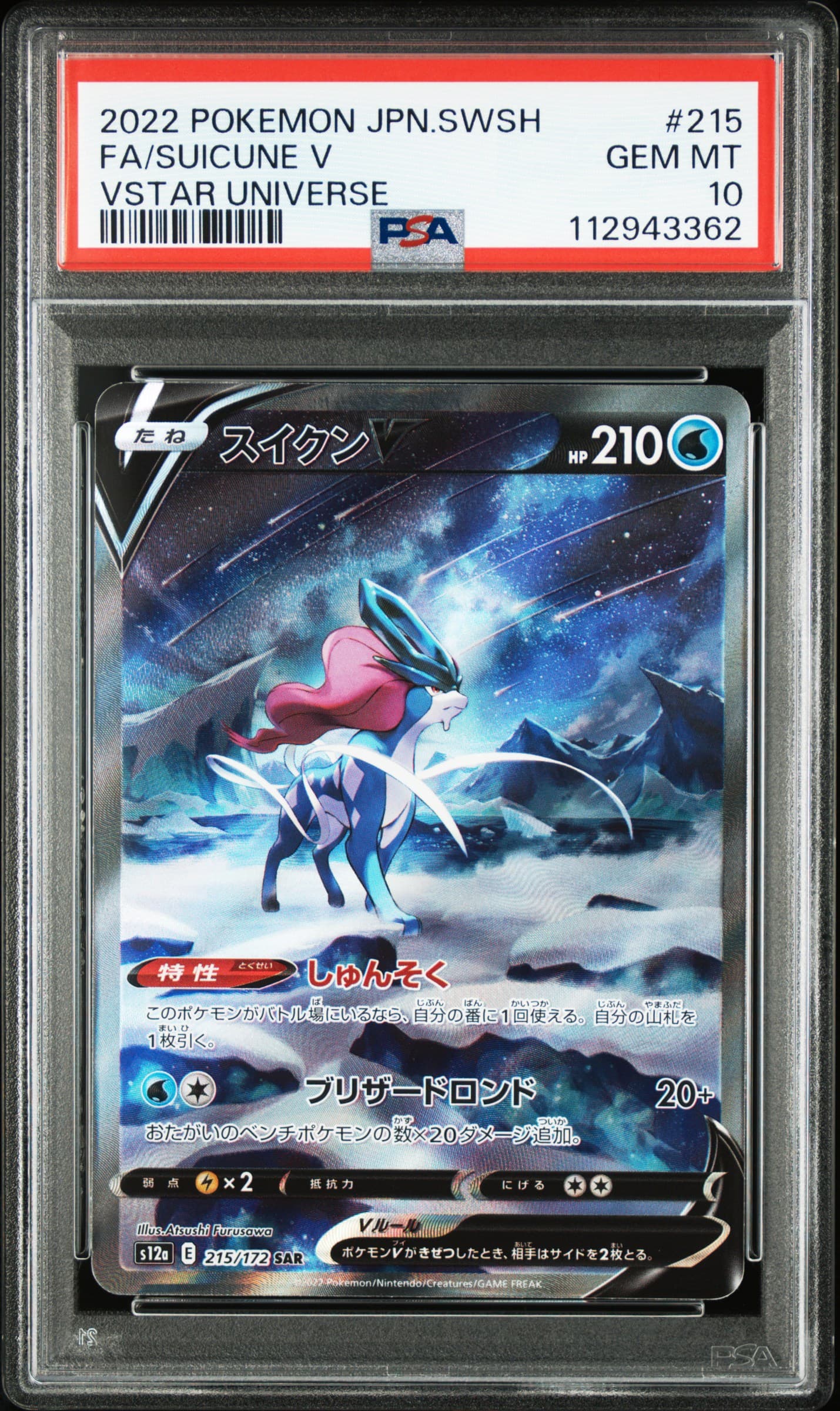 [SAR] Suicune V #215 Pokemon Japanese VSTAR Universe