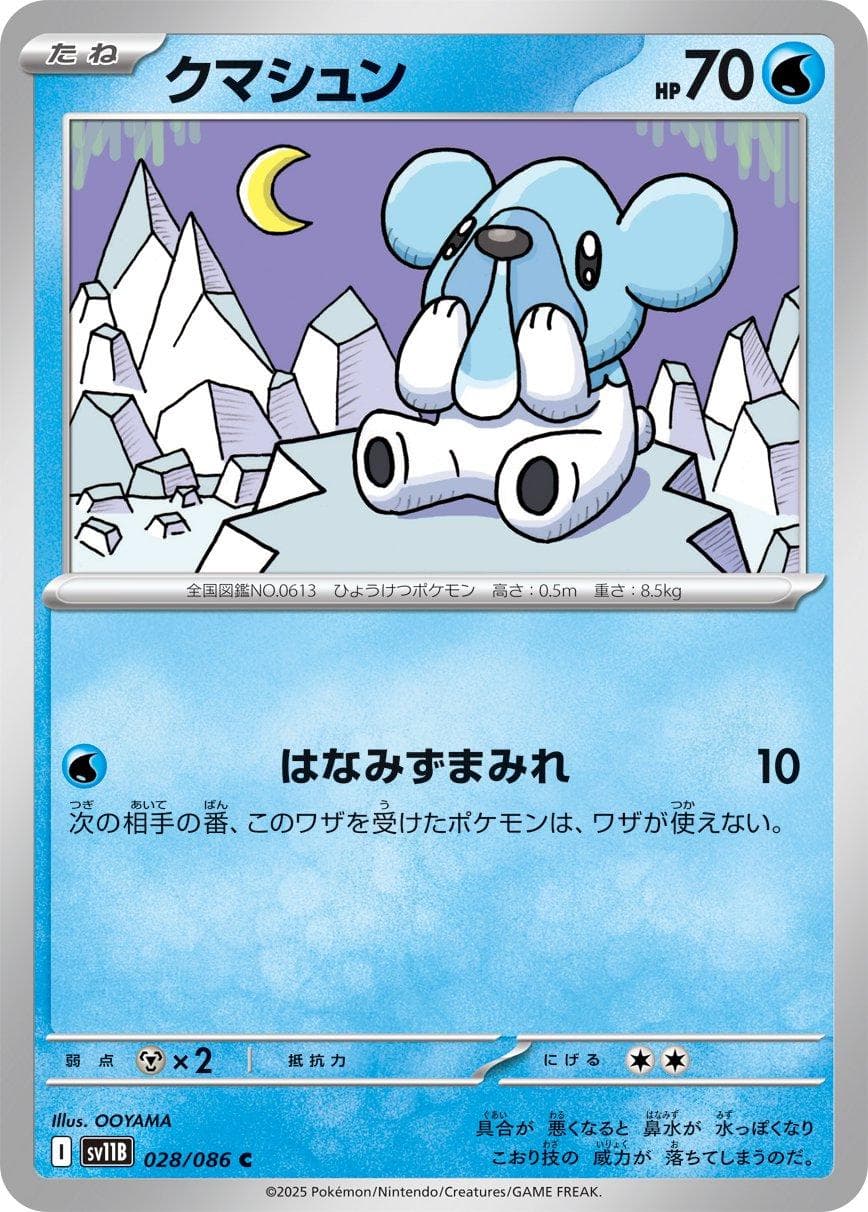 [C] Cubchoo #28 Pokemon Japanese Black Bolt 